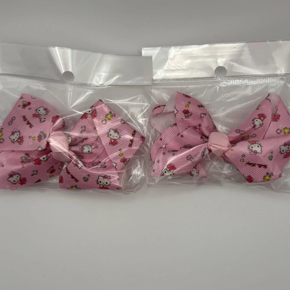 Kitty Pink Bow Hair‎ Clips Set Kids Children Girls Accessories